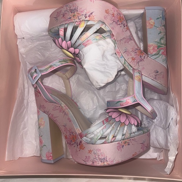 $880 NIB LoveShackFancy x Sophia Webster | Celia Platform Sandal Size 40 BOHO - Picture 12 of 15